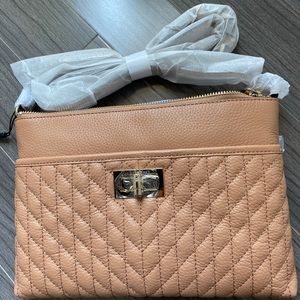 Karl Lagerfeld Leather Crossbody Pebble Vicuna Bag